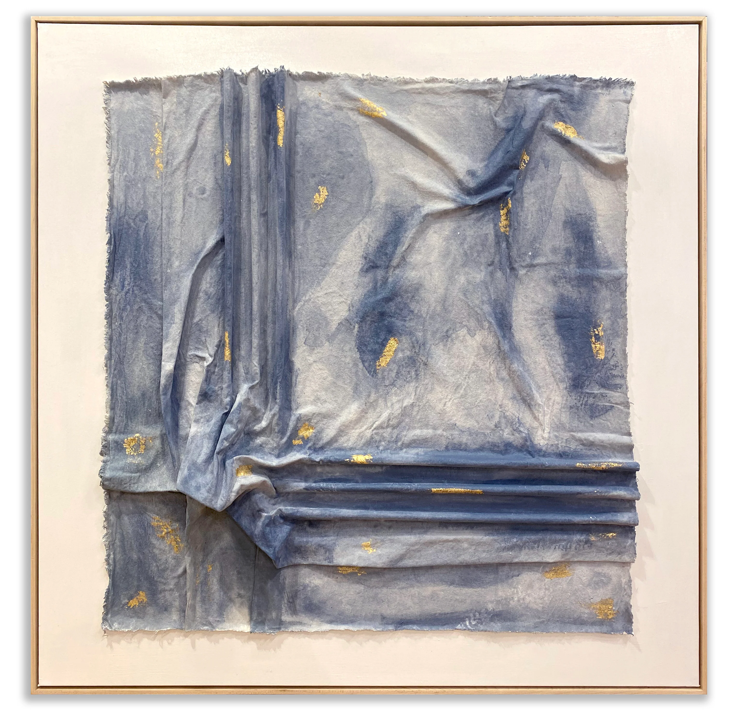 Canvas Sculpture Large Blue Gold
