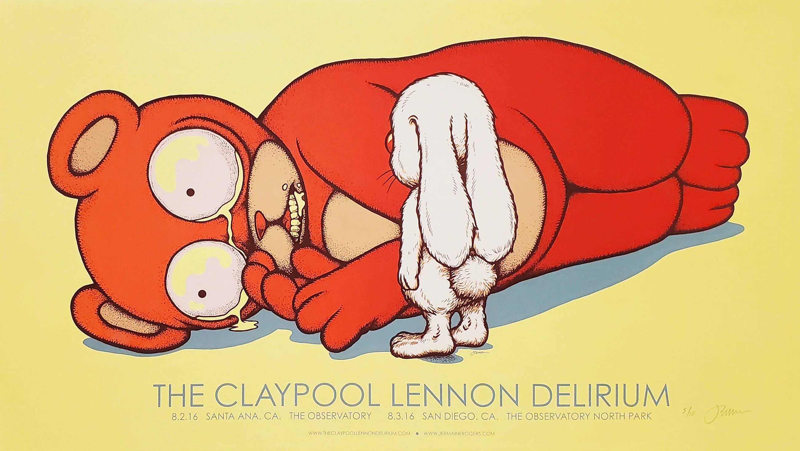 The Claypool Lennon Delirium -Santa Ana, CA 8.2.16 San Diego, CA 8.3.16 - 5/10 - Yellow Stock