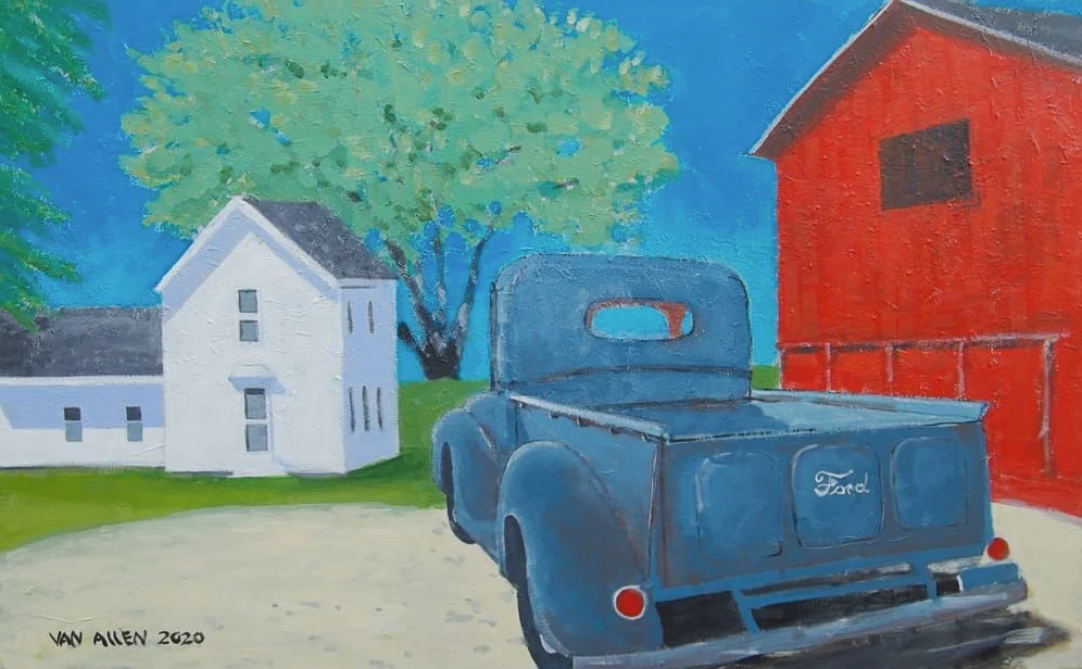 Farmhouse, Truck and Red Barn Small Print 3/200
