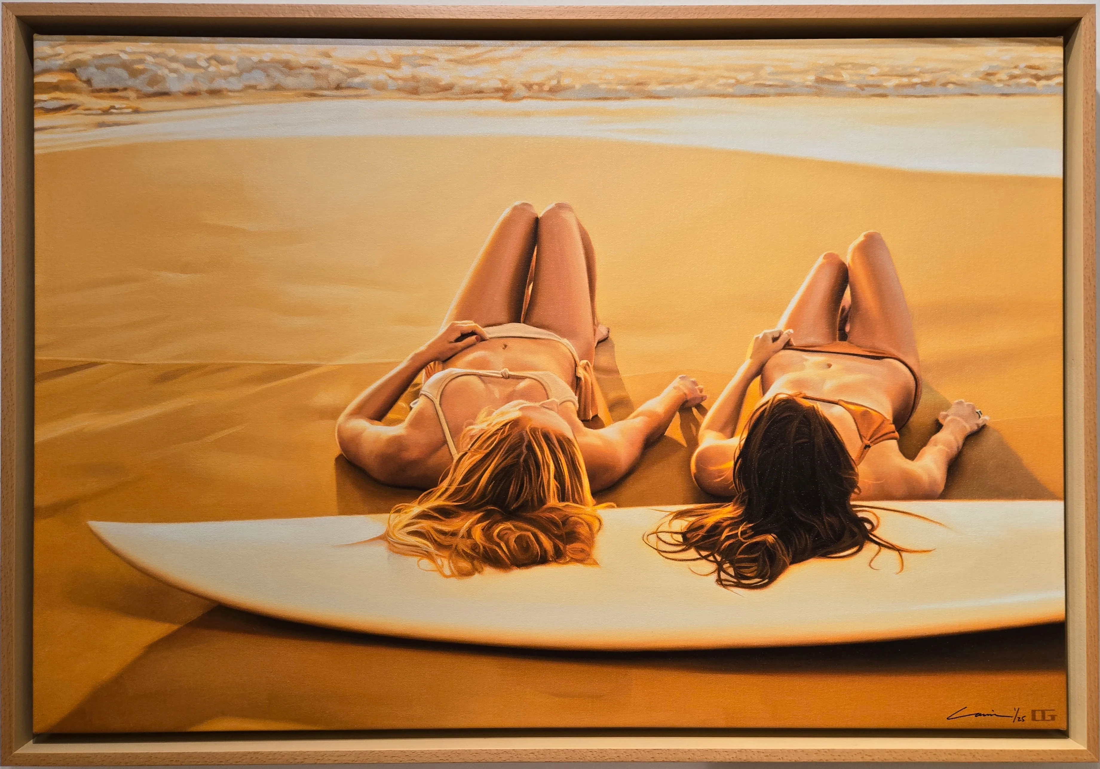 Gal Pals, Golden Sand, & Glittery Sea 1/25 - Framed - Image 2
