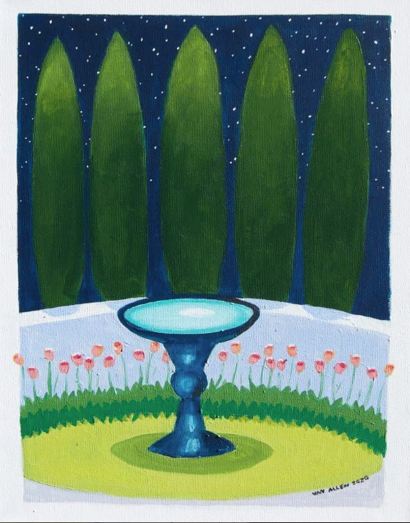 Moonlight Birdbath Small Print 3/200