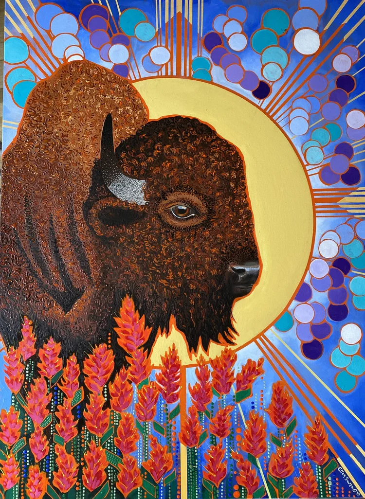Radiating Sun Bison