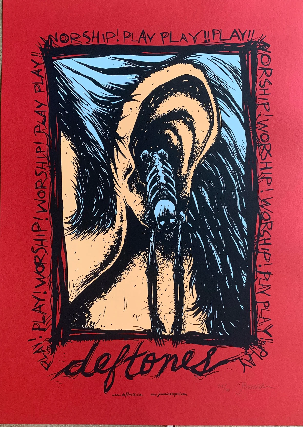 Deftones - Worship Play  24/40 Limited Edition on red stock
