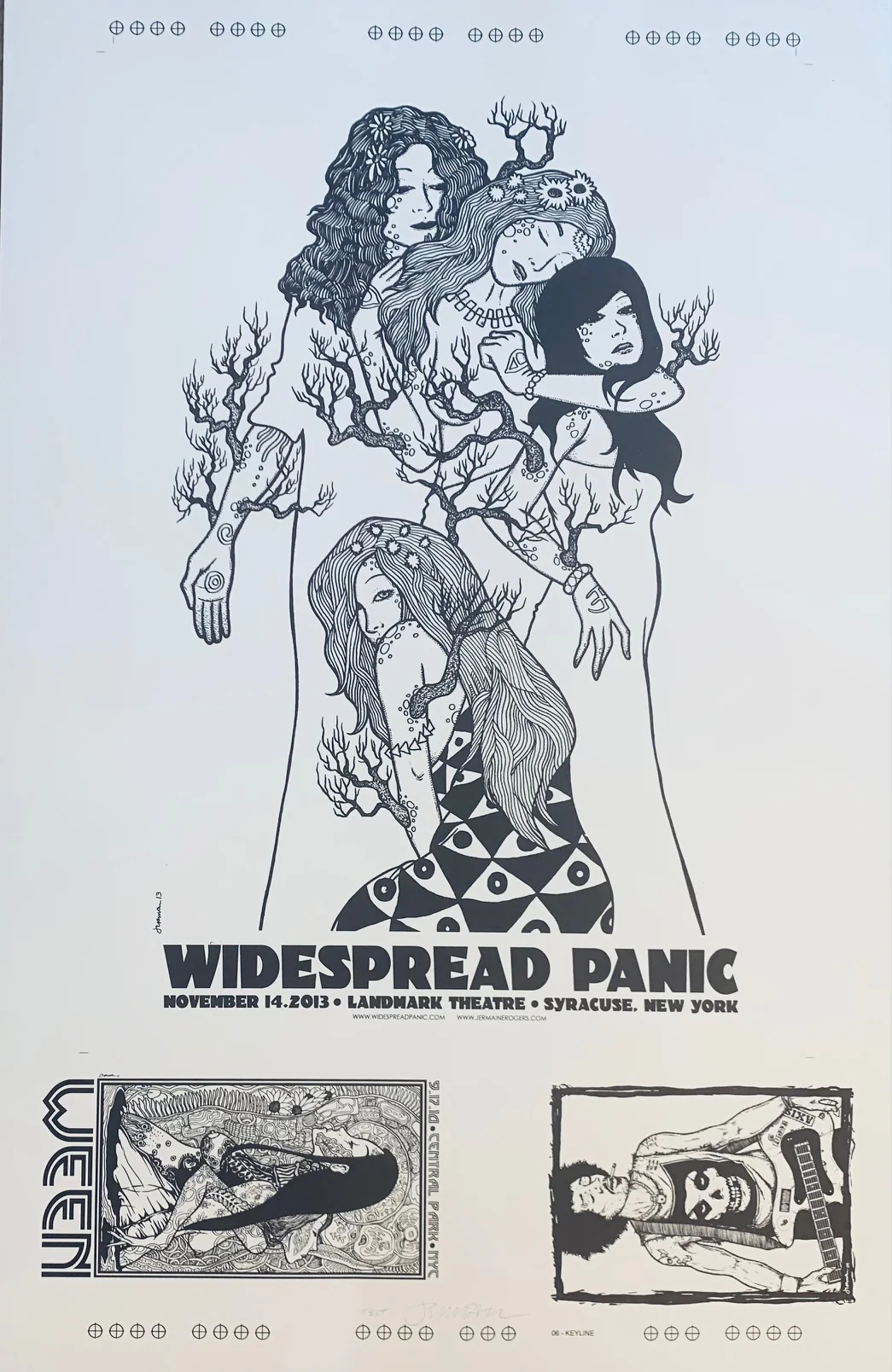 Widespread Panic Syracuse, NY 11.14.13 - RARE TEST - Uncut Keyline with Ween and Hendrix minis - Image 2