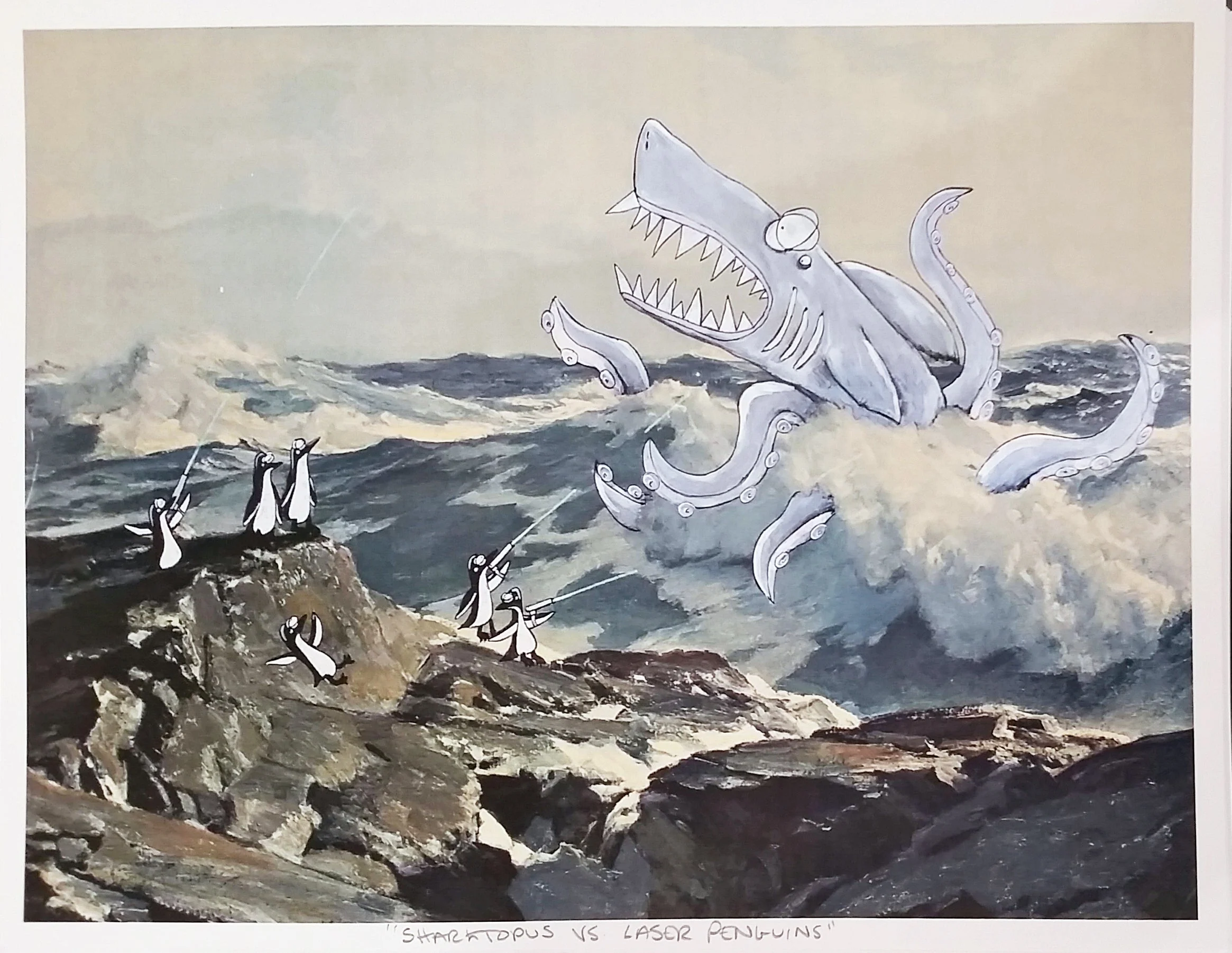 Sharktopus vs Laser Penguins - Framed - Image 2