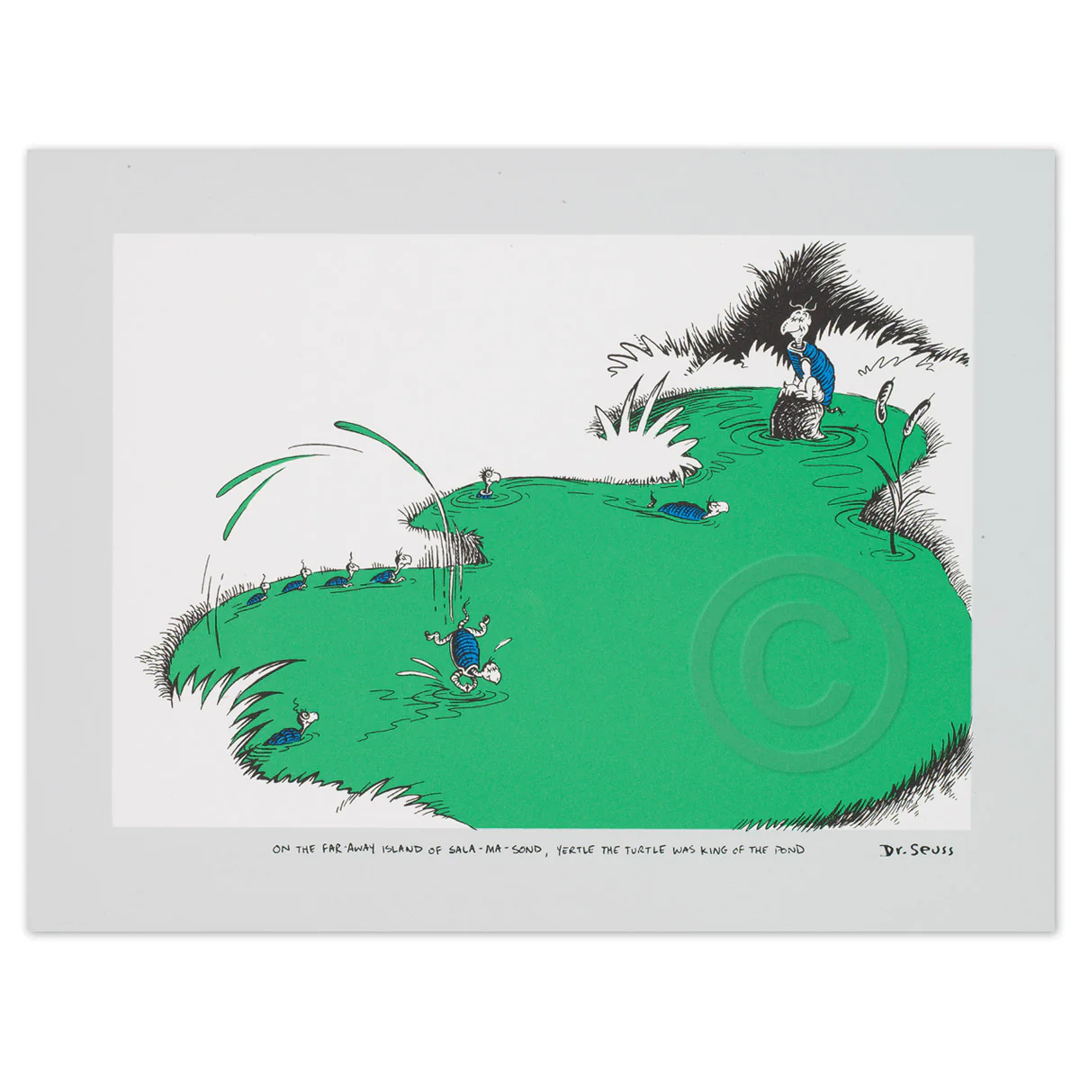 On The Far Away Island of Sala-ma-sond, Yertle The Turtle was King of the Pond - Framed