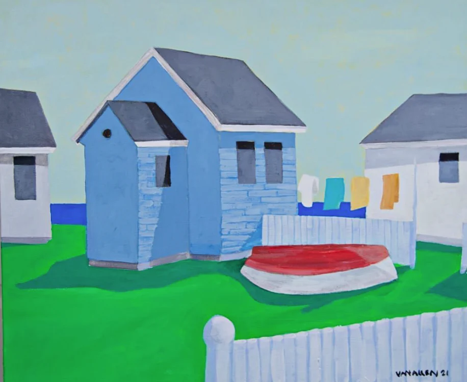 Summer Beach Cottage - Framed