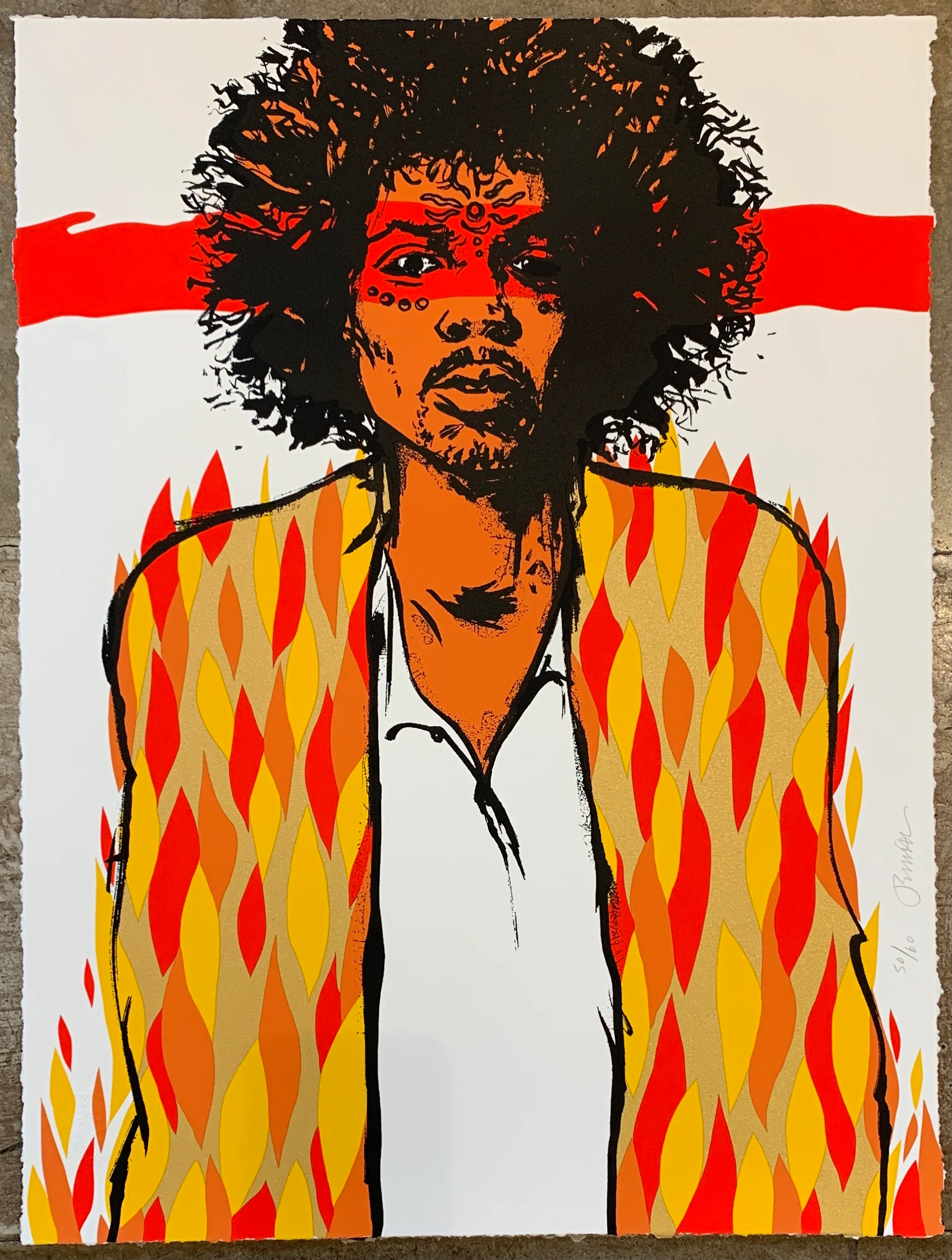 Voodoo (Jimi Hendrix) Red Stripe Version - 50/60 - Deckled Edge & Watermark